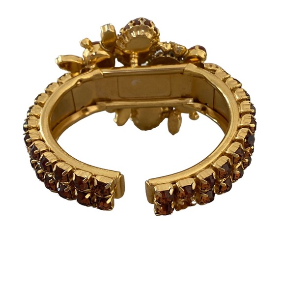 VTG SCHRAGER FIFTH AVENUE rare iconic cuff bangle dragons breath rhinestones - Picture 6 of 15